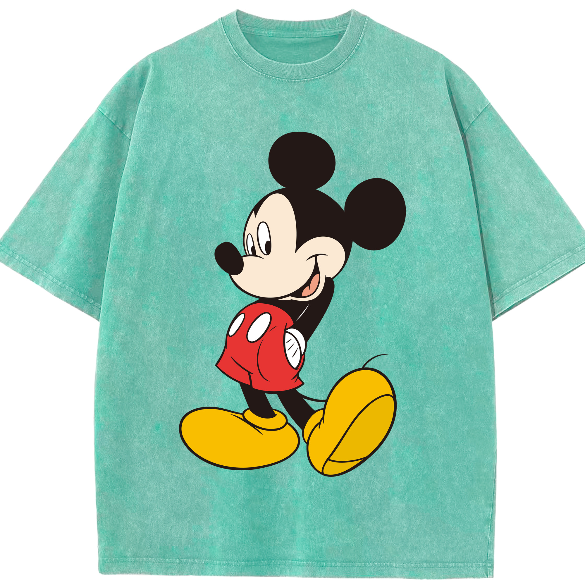 （画像用） ミッキーマウス Mickey Mouse 綿100% ヴィンテージ風 半袖Tシャツ（フロントプリント）